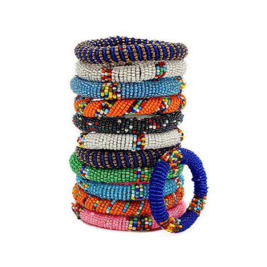 Gitzell FairTrade - Wholesale Beaded Bracelet - Maasai Beaded Bracelet Stack, Set of 123
