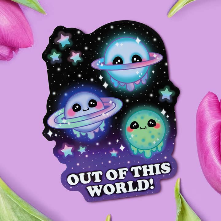 Kawaii Galaxy Sticker Sød astronomi Finurlige sjove planeter for engroshandel hos Atomic Lace