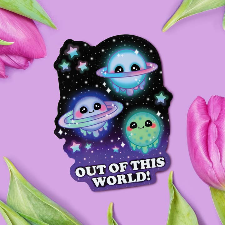 Kawaii Galaxy Sticker Cute Astronomy Quirky Fun Planets for wholesale by Atomic Lace