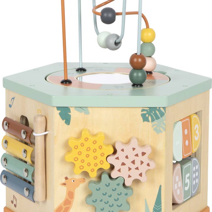small foot - Wholesale Wood Toy - Kids - 7 Sided Motor Skills Cube “Safari” | Motor Skills | Wooden Toys7
