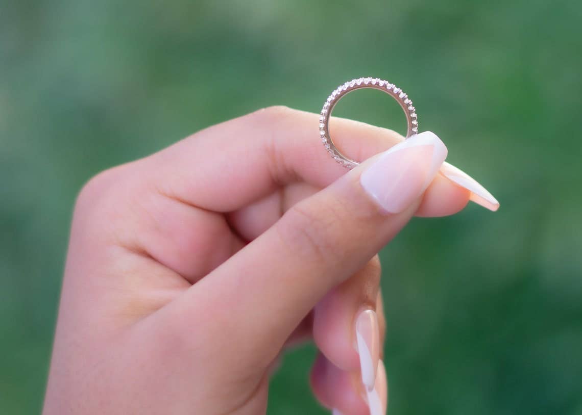 Senoval Jewelry Co. - Wholesale Multi-Stone Ring - Moissanite Halo Eternity Band4