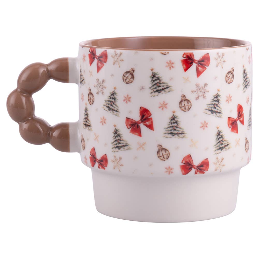 VdE Tivoli 1996 - Wholesale Drinking Glass/Cup - WINTER VILLAGE SET 4 MUGS WITH METAL STAND4