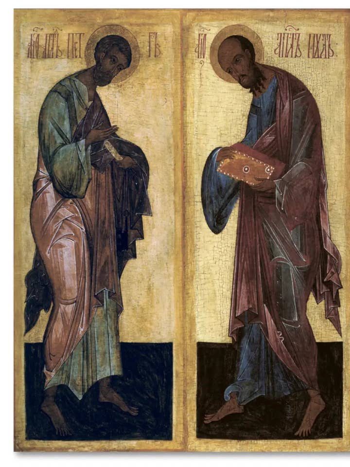 Heliga apostlarna Petrus och Paulus ortodox ikon rysk stil religiös konst för wholesale av Iconsofsaints