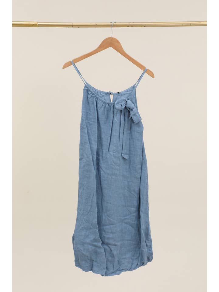 LINEN & COTTON HOUSE - Wholesale Buttoned-down shirt – Women's - LINEN DRESS WITH MOTHER-OF-PEARL BUTTON AT THE BACK 3132715