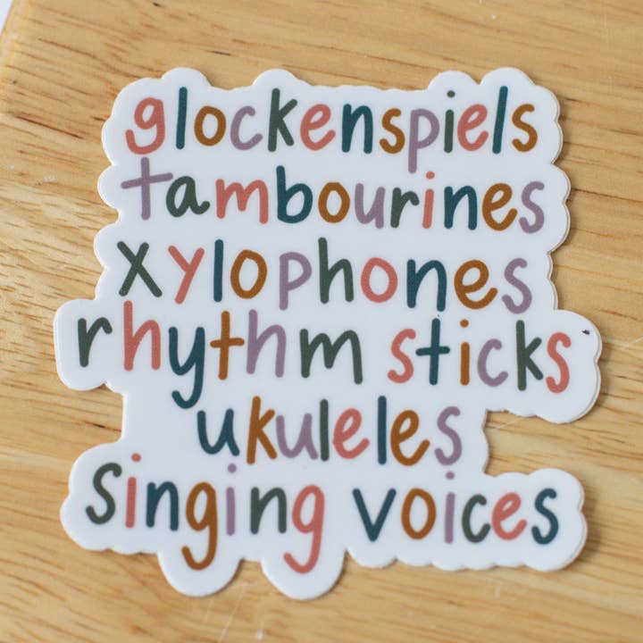 Adhesivo de instrumentos elementales para venta al por mayor de Musically Minted