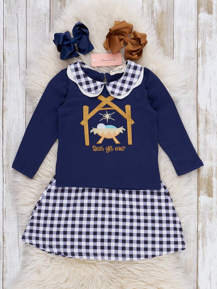 "Best Gift Ever" Nativity Skirt Outfit for wholesale by Marie Nicole Clothing