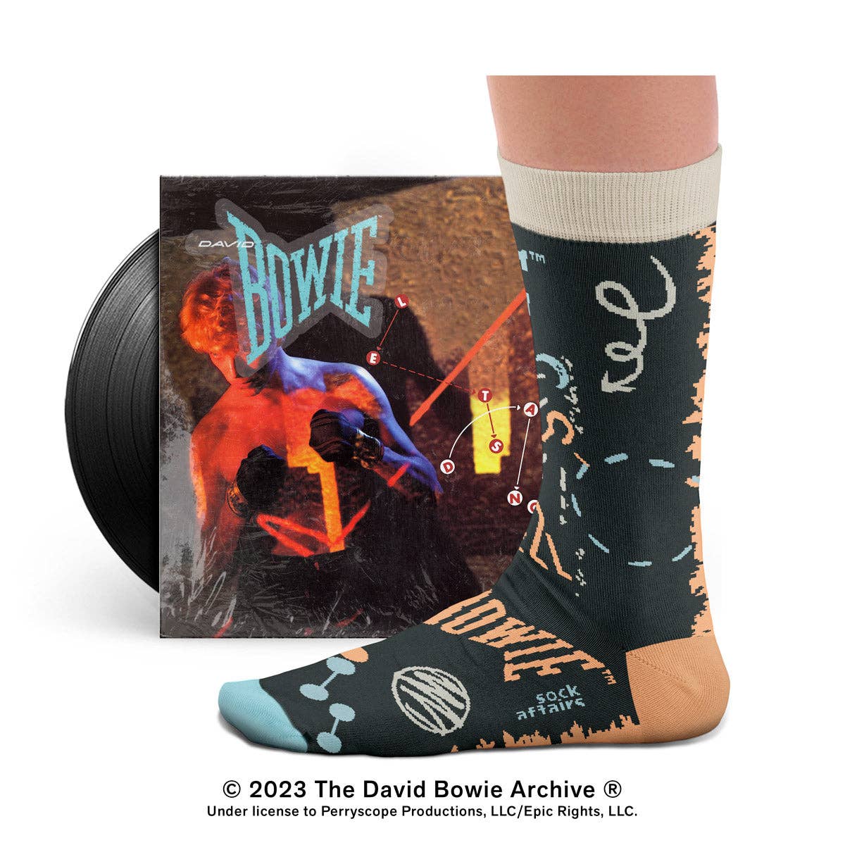 Sock Affairs – Meias - Unissexo por atacado – Meias David Bowie Let’s Dance - Presente1
