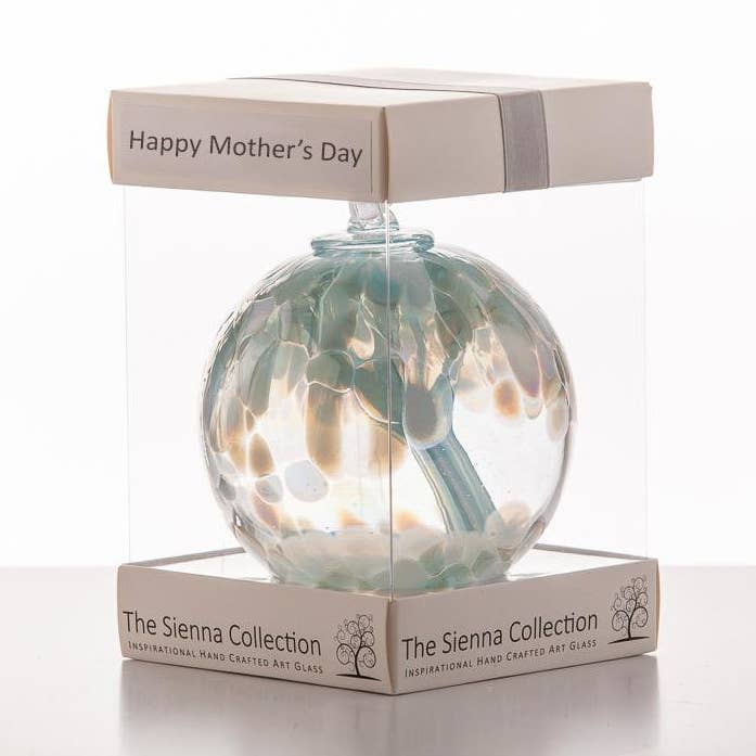 Mother's Day 10cm Spirit Ball - Pastel Blue for wholesale by Sienna Glass