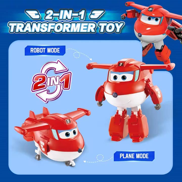 Alpha Toys - Wholesale Toy Plane - Kids - Super Wings 5" Transforming Jett Airplane Toy