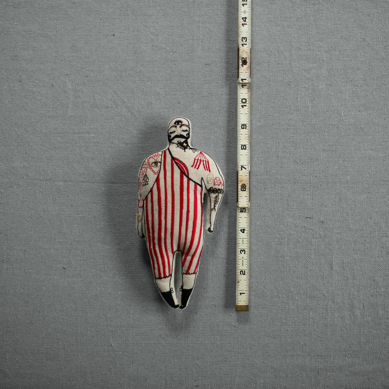 Skippy Cotton - Wholesale Doll - Kids - Tattooed Strong Man, Cotton-Filled Art Doll, Embroidered3