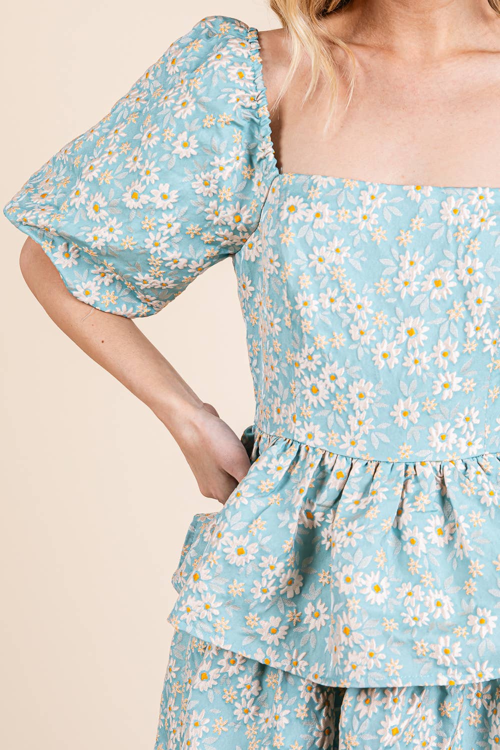 GeeGee x Lovelo - Wholesale Jurk - Dames - Floral Jacquard Gelaagde Midi Jurk, MD5154812