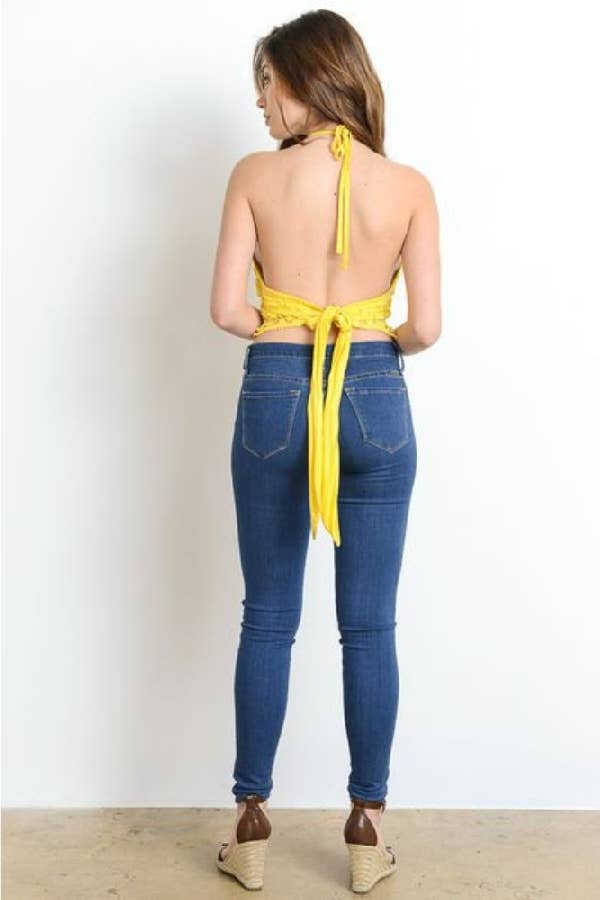 Hesperus - Wholesale Blouse - Women's - SLEEVELESS LACE HALTER RIBBON TOP WITH LINING16