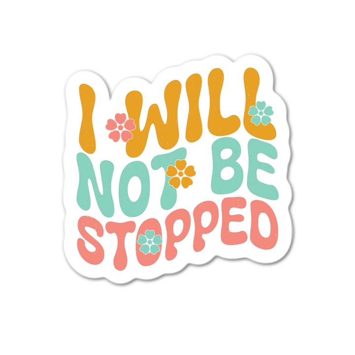 Jeg vil ikke blive stoppet Vintage Retro Sticker Wavy for engroshandel hos Lyrical River Designs