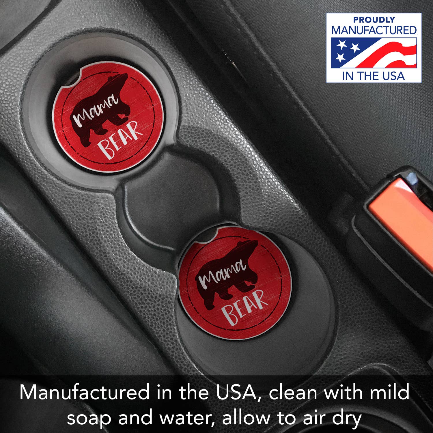 CounterArt/Highland Home/Thirstystone - Wholesale Car Coaster - Women's - Mama Bear Bulk Absorbent Stone Car Coaster-NO PACKAGING1