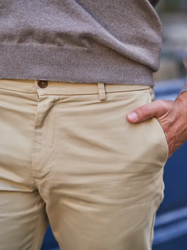 MONSIEUR MIMOSA - Wholesale Pants - Men's - BEIGE COTTON CHINOS1