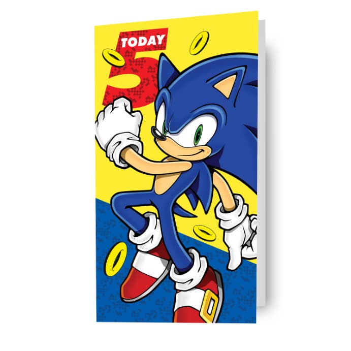 Danilo Promotions Ltd – wholesale Birthday card – Sonic the Hedgehog Age 5 Birthday Card