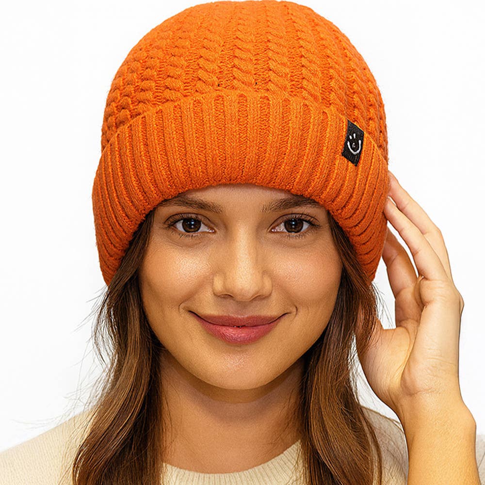 Sensibling Corp. - Vente Bonnet – femme - Bonnet d'hiver en tricot côtelé doublé de polaire0