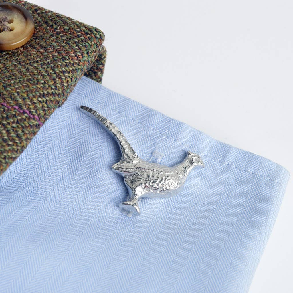 Glover & Smith – wholesale Cufflinks – Pheasant Cufflinks English Pewter Gifts
