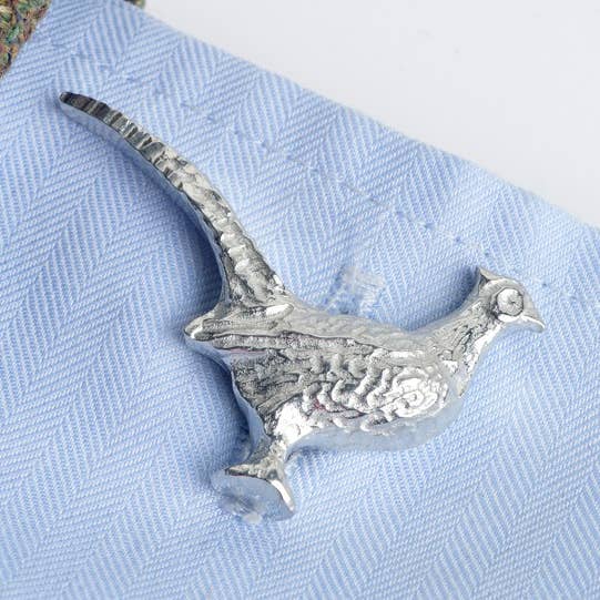Glover & Smith – wholesale Cufflinks – Pheasant Cufflinks English Pewter Gifts0