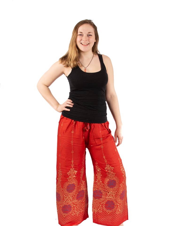 Gold Print Pants for wholesale by Magic Touch Corp