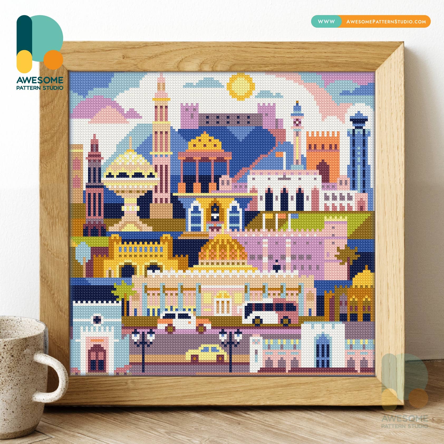 Awesome Pattern Studio - Wholesale DIY Craft Kit - DS213-120x120 Muscat Oman, Diamond Painting Kit0