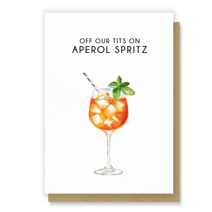 Aperol Spritz - Cocktail Akvarell Gratulationskort för wholesale av Citrus Bunn