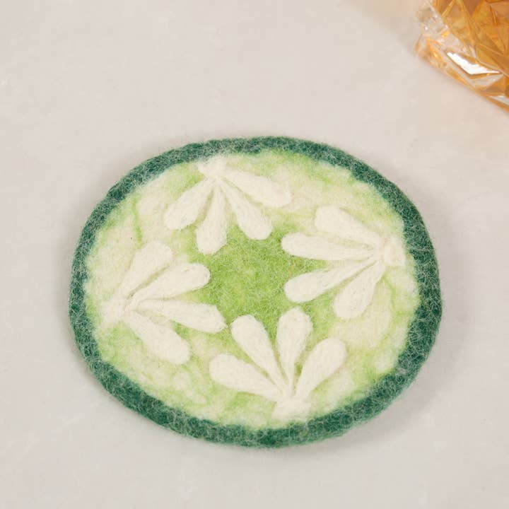 Sparkle Being - Wholesale Coasters - Handcrafted Wool Felt Fruits Coasters - Avocado, Apple, Kiwi1
