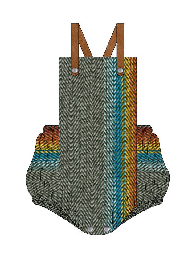 Bracelete em pele cinza Baja Stripe Bubble Romper por atacado de Selvedge Dry Goods