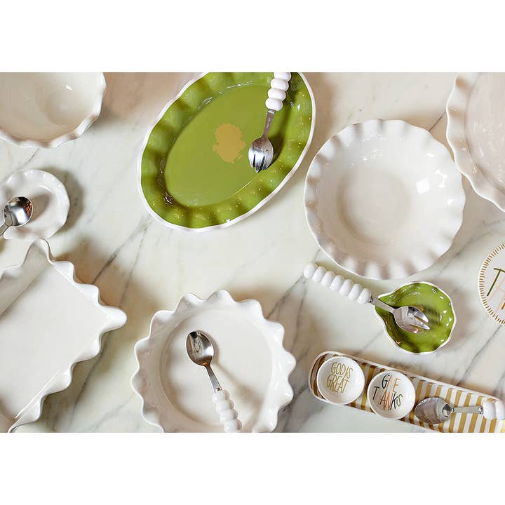 Coton Colors - Wholesale Bowl - Signature White 9in Ruffle Bowl2