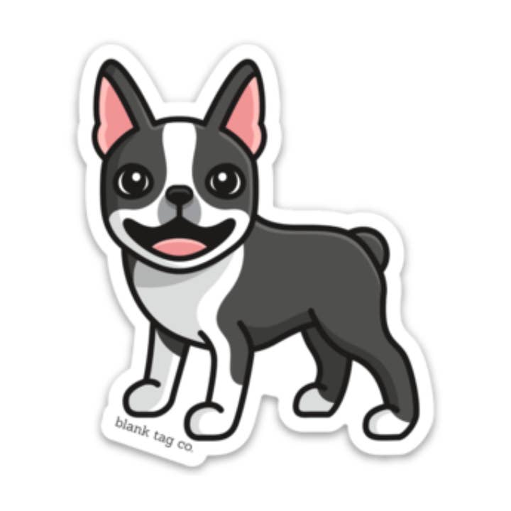 Blank Tag Co.® Boston Terrier Waterproof Sticker for wholesale by Blank Tag Co. Stickers - Waterproof Stickers