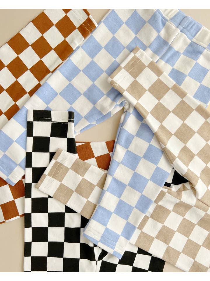 Lucky Panda Kids - Wholesale Fashion Leggings - Kids - Checkered Leggings | Latte2