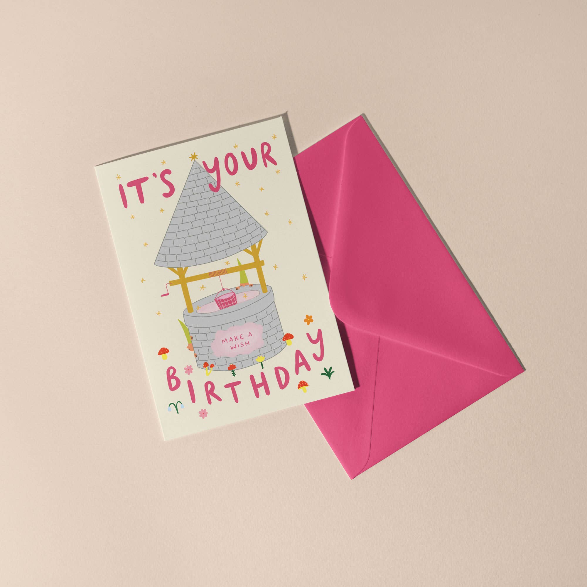 Little Black Cat Illustrated Goods - Wholesale Birthday Card - Wishing Well Birthday Card | Folky Birthday | Fantasy0