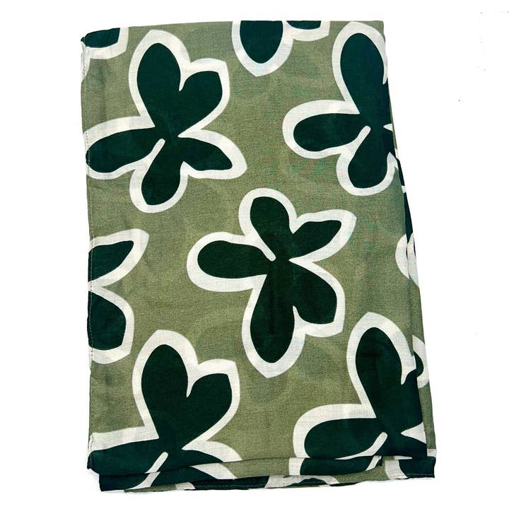 LINETA - Wholesale Scarf - Women's - HH-291 Scarf with large flower print pattern5