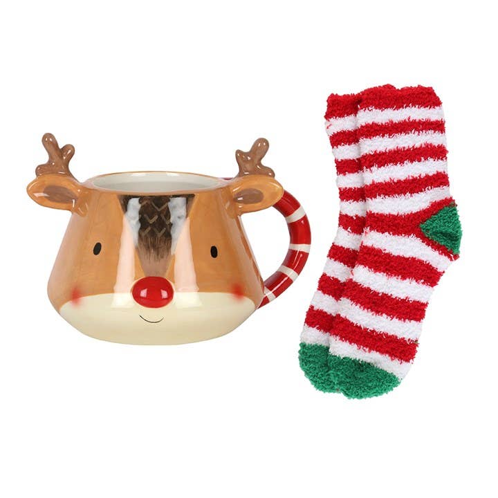 Something Different Wholesale - Wholesale Coffee Mug - Christmas Reindeer Mug and Socks Set3