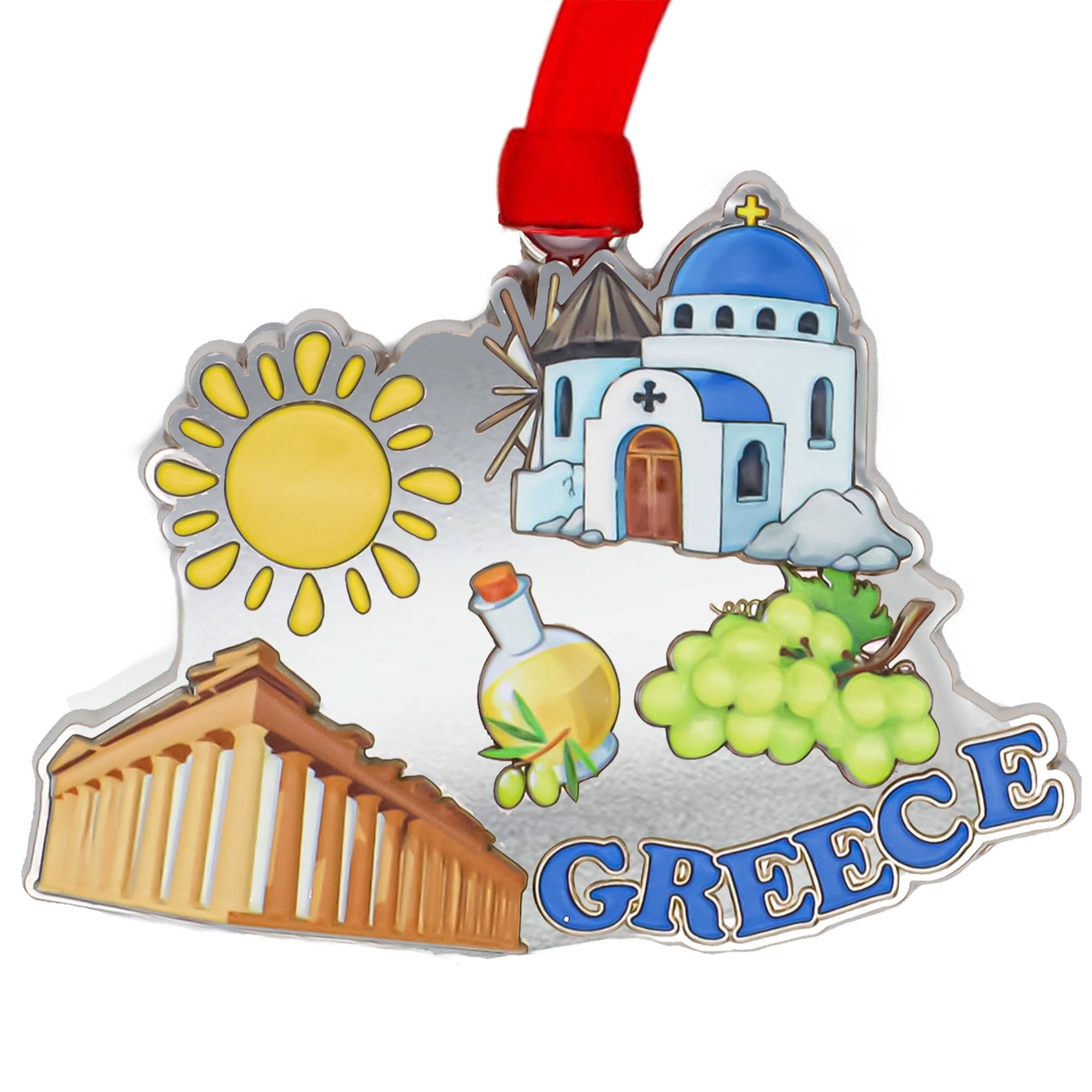 Serendipity - Wholesale Ornament - Greece Ornament, Greek Gift, Metal 3D Greek-Themed Souvenir0