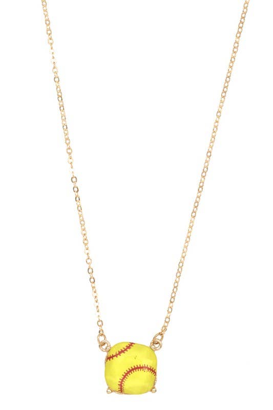 Yellow SOFTBALL PENDANT NECKLACE SET for wholesale on Faire1