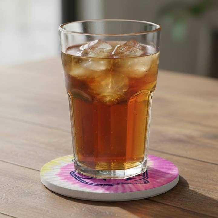 Groovy Austin Desert Rose Sandstone Coaster for wholesale by Gusto Graphic Tees