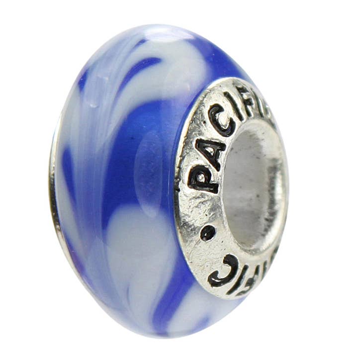 Silver Murano Glass Bead - Chillin' Out for wholesale by West Coast Jewelry
