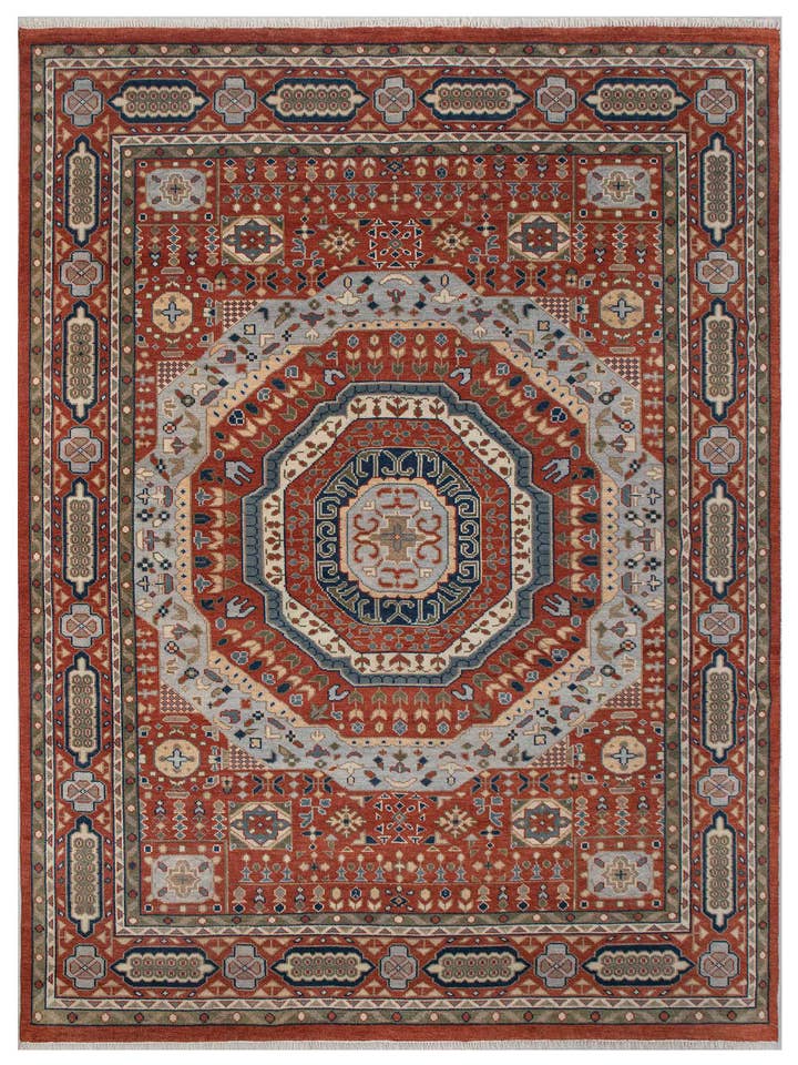 12x15 Röd Modern Persisk Mamluk Handknuten Plysch Ullmatta för wholesale av Aesthetic Homes LLC