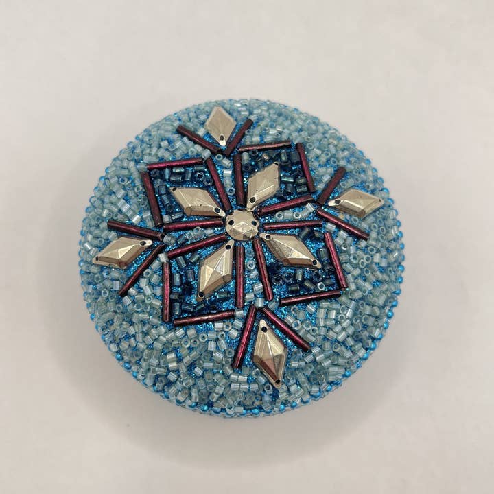 ROUND SHAPE METAL RHINESTONE PILL BOX for wholesale by Pizzazz, Inc.