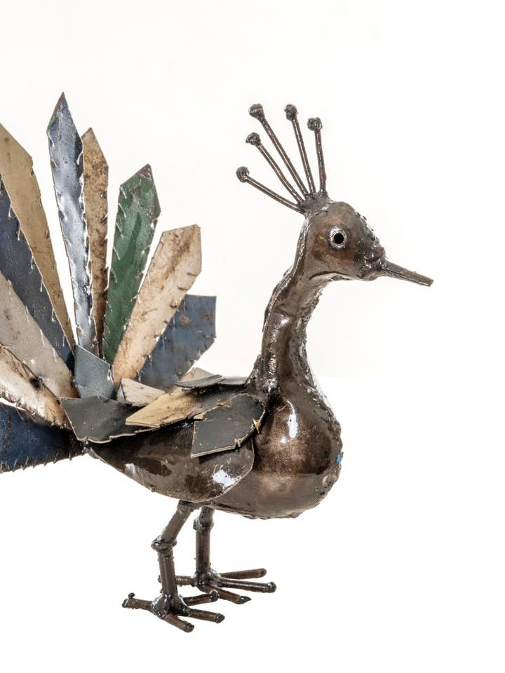 METAL NATURAL-COLORFUL SMALL PEACOCK for wholesale by Zimba-Arts