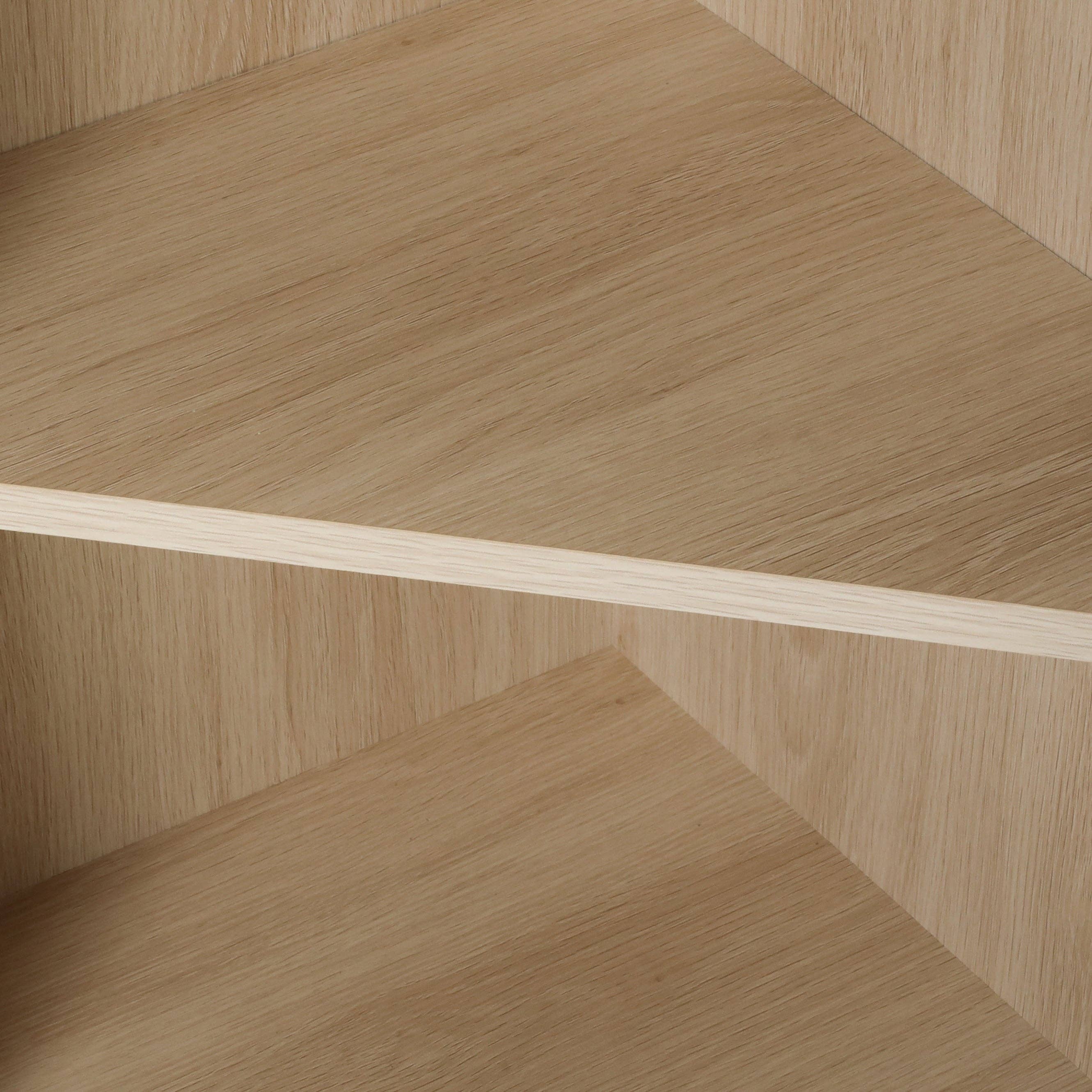 Orange County Decor - Wholesale Cabinet - Corner Cabinet ,Rattan Door,Freestanding Corner Tables For Small Spaces, Corner Shelf Stand For Living Room, Kitchen, Bathroom, Bedroom Natural Particle Board11