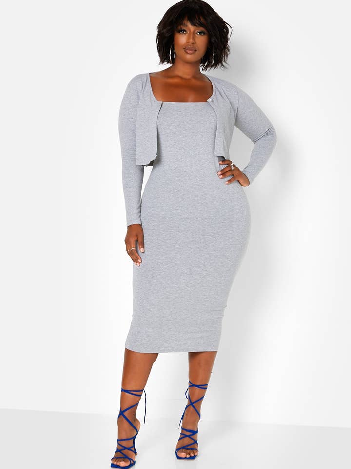 Gray Nadine Button Front Cropped Cardigan for wholesale on Faire2