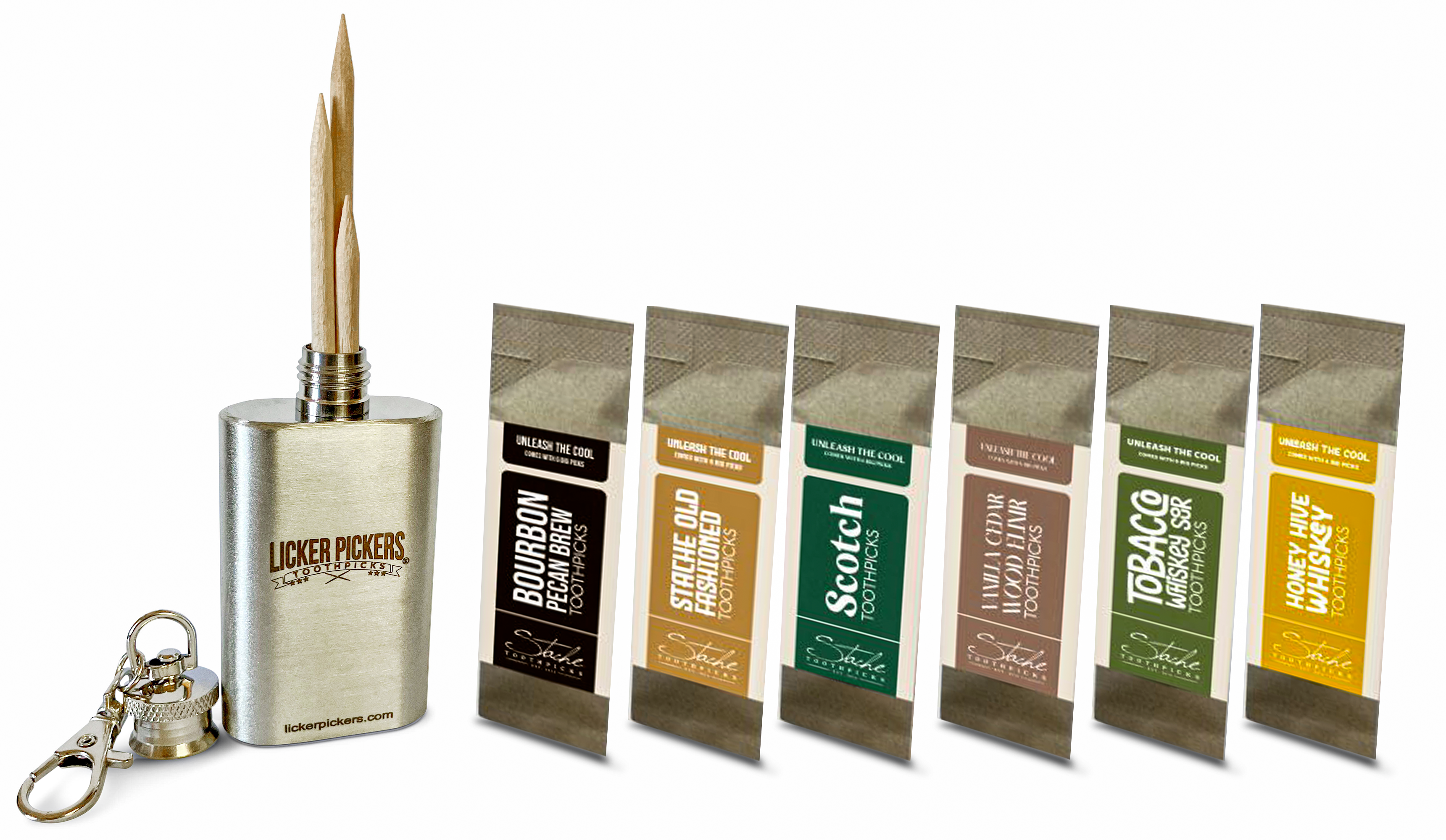 Licker Pickers Toothpicks - Vente Cure-dents - Cure-dents Stache - Collection Speak Easy17