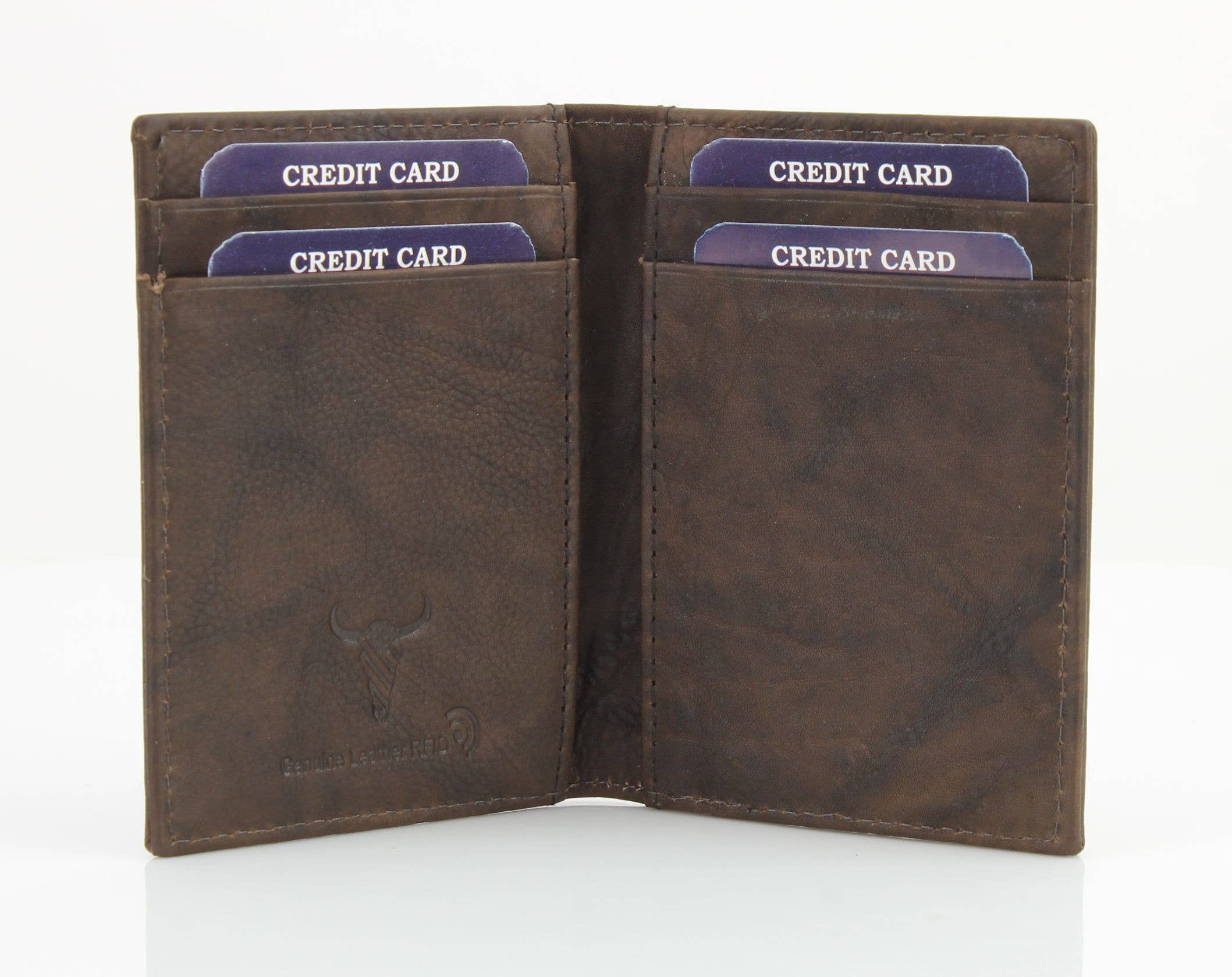 Leather Impressions Inc - Wholesale Money Clip - Unisex - American Bison Oil Pull Up Magnetic Money Clip Card Case 1574