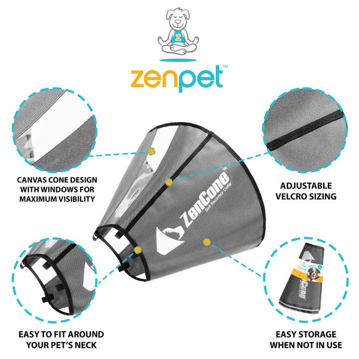 ZENPET - Wholesale Pet Collar - Cat/Dog - ZenCone - Soft Recovery Collar with Windows6