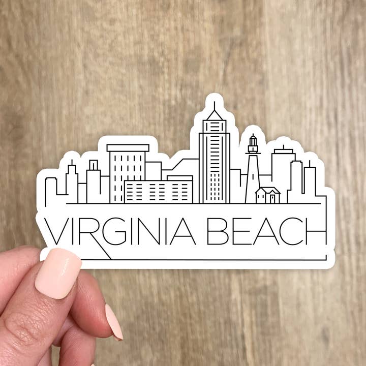 Virginia Beach Skyline Sticker (20 Color Options) for wholesale by The State Stickers
