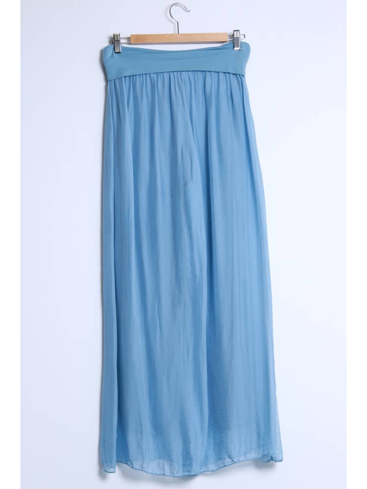 Shyloh - Wholesale Pants - Women's - High-waisted wide fluid pants with long hem 2053735