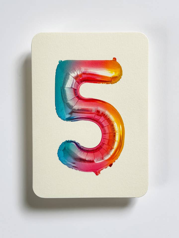 Tarjeta de Felicitación con Globo de Cumpleaños Nº 5 | Tarjetas de Edad para venta al por mayor de Canonbury Press
