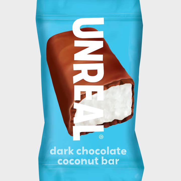 UNREAL - Wholesale Chocolate Bar - Dark Chocolate Coconut Bar Caddy - 40 Bars